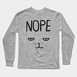 NOPE cat face Long Sleeve T-Shirt